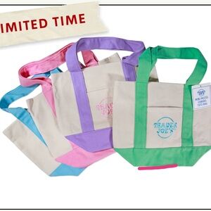 Trader Joe’s Mini Pastel Canvas Tote Bag - Pink